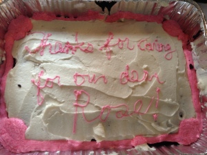 Our thank you cake.  I